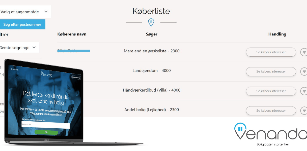 Venando - Ny køberportal for lokale mæglere
