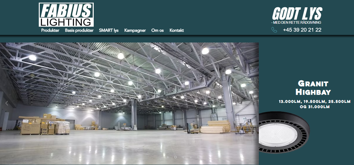 Fabius Lighting salg indenfor B2B Belysning!