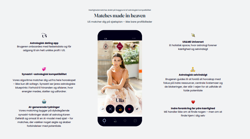 US - Prototype klar | Datingapp med unikt astrologisk matchsystem søger investering