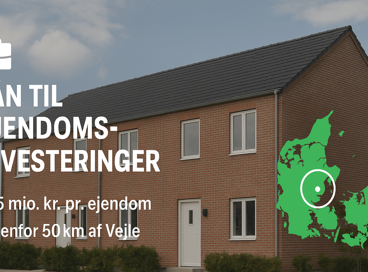 Ejendomsudlejning, søger lån til finansiering. 4-7% i rente.