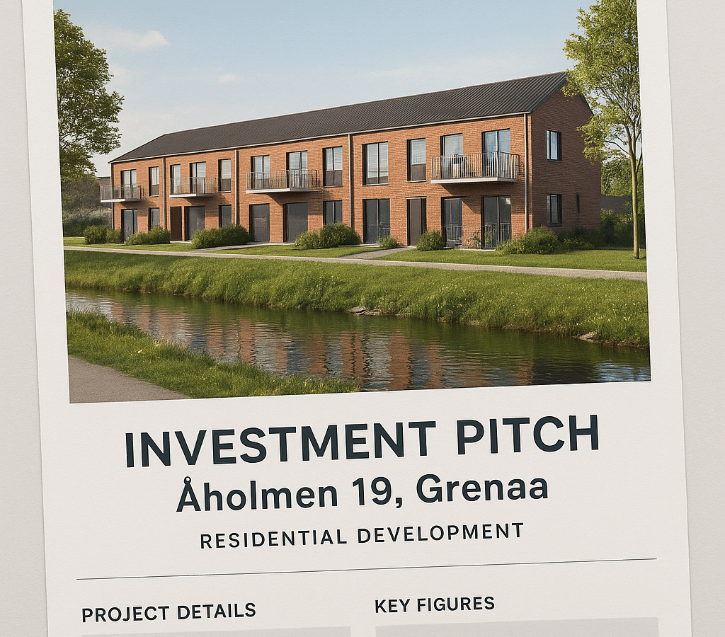 Opførselse af 8 rækkehuse lige ved åen