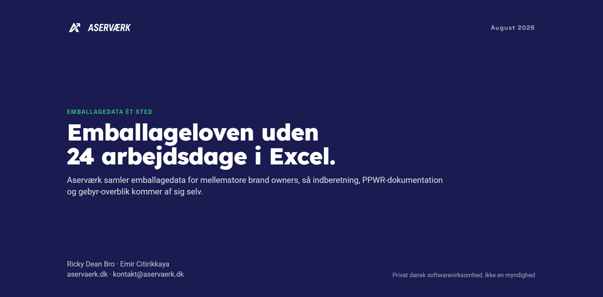 Software til emballageloven søger investor/bestyrelse