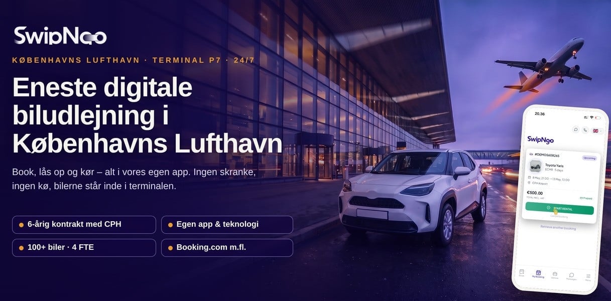 Eneste digitale biludlejning i Københavns Lufthavn